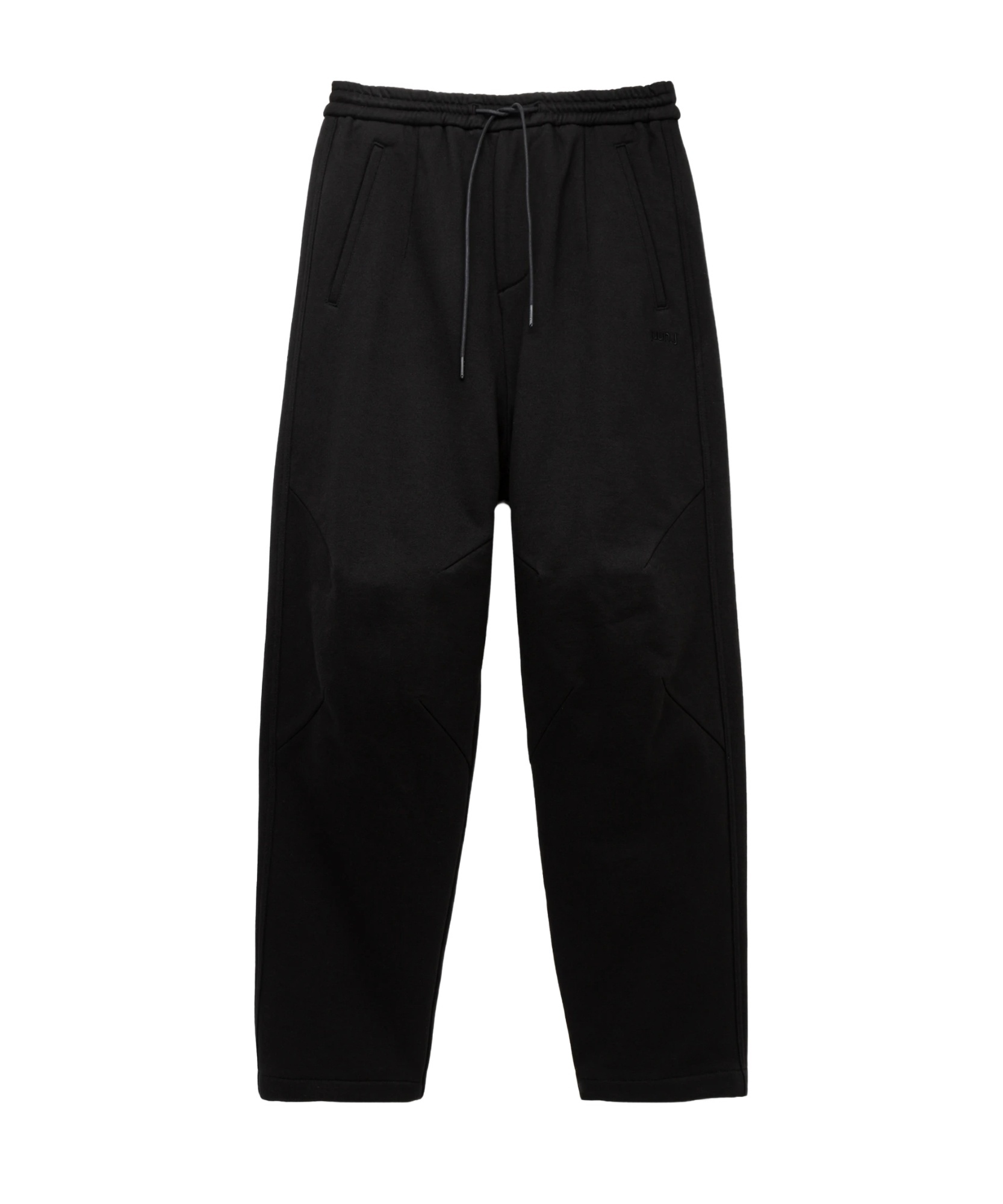 Juunj Elastic Waist Casual Pants In Black