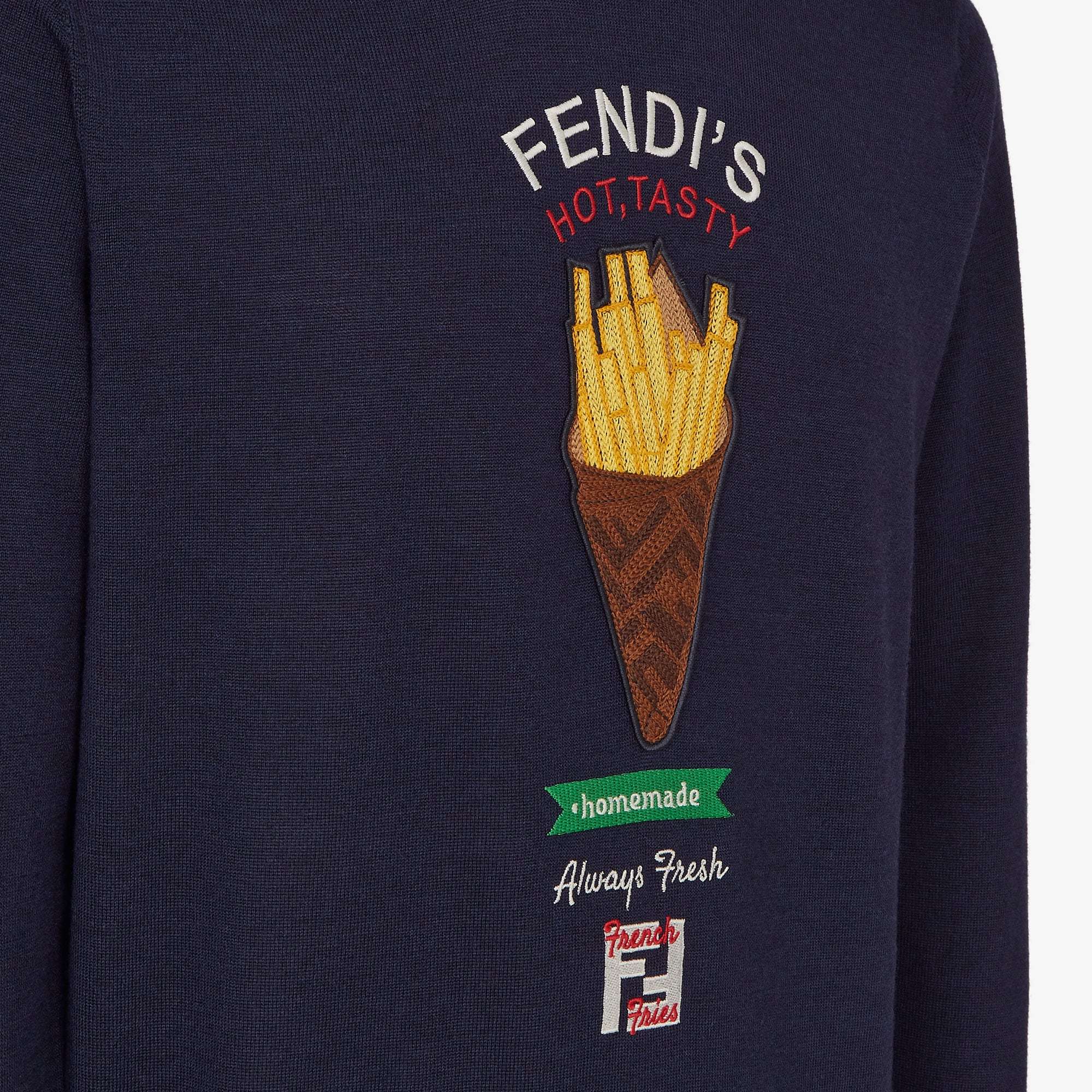 Fendi Round-neck Pullover In Blue
