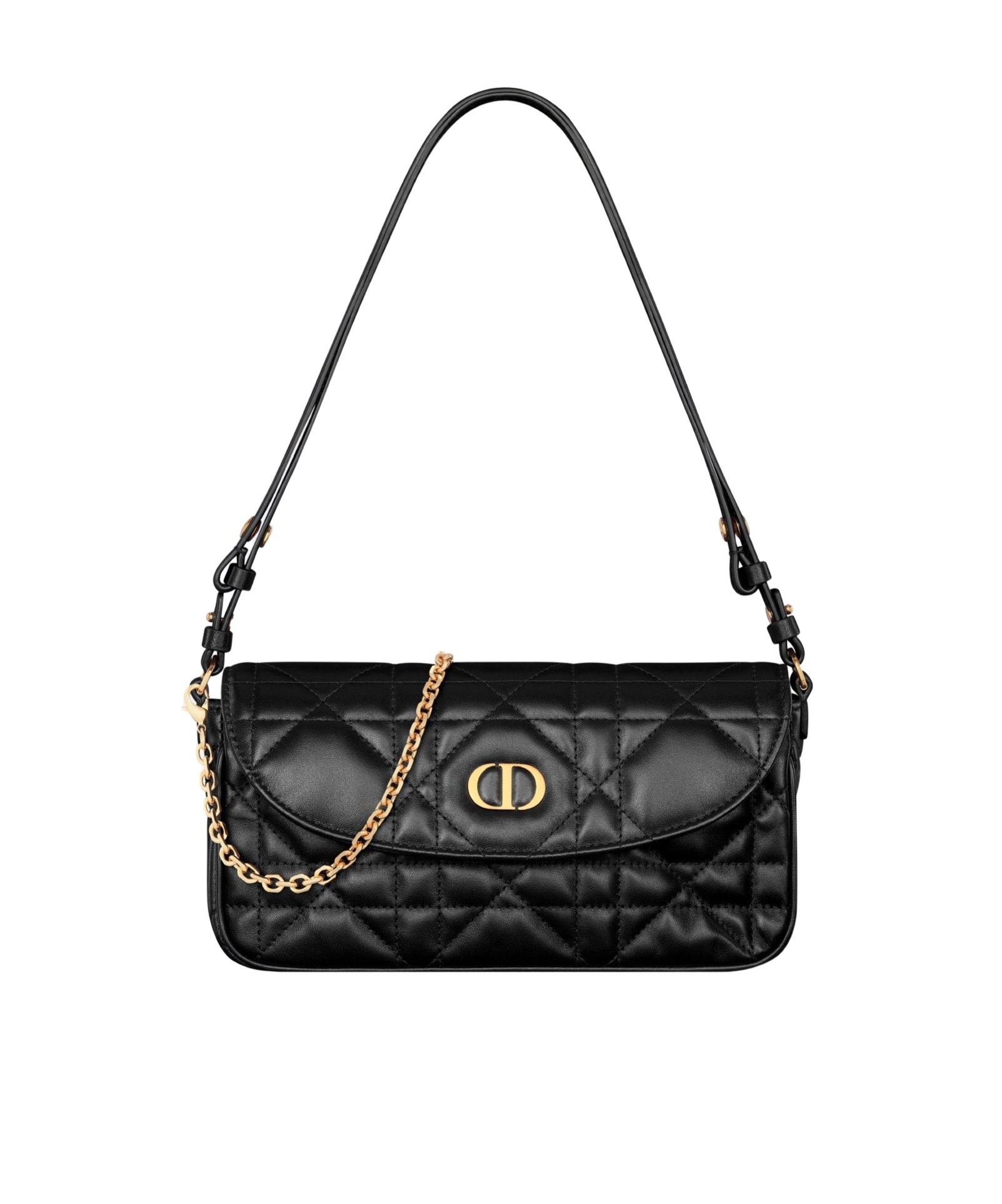 Dior Miss Caro D-vine Pouch With Chain In Black
