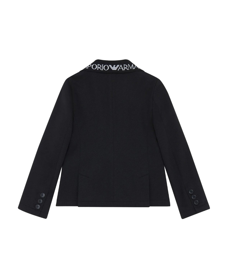 Emporio Armani Logo-lettering Single-breasted Blazer In Black