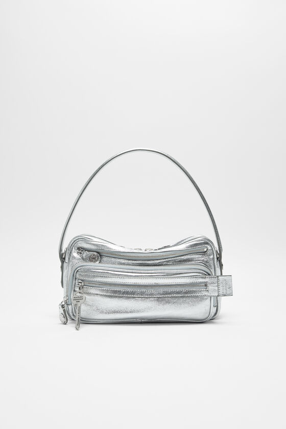 Acne Studios Camero Party Metallic-finish Shoulder Bag In Silver