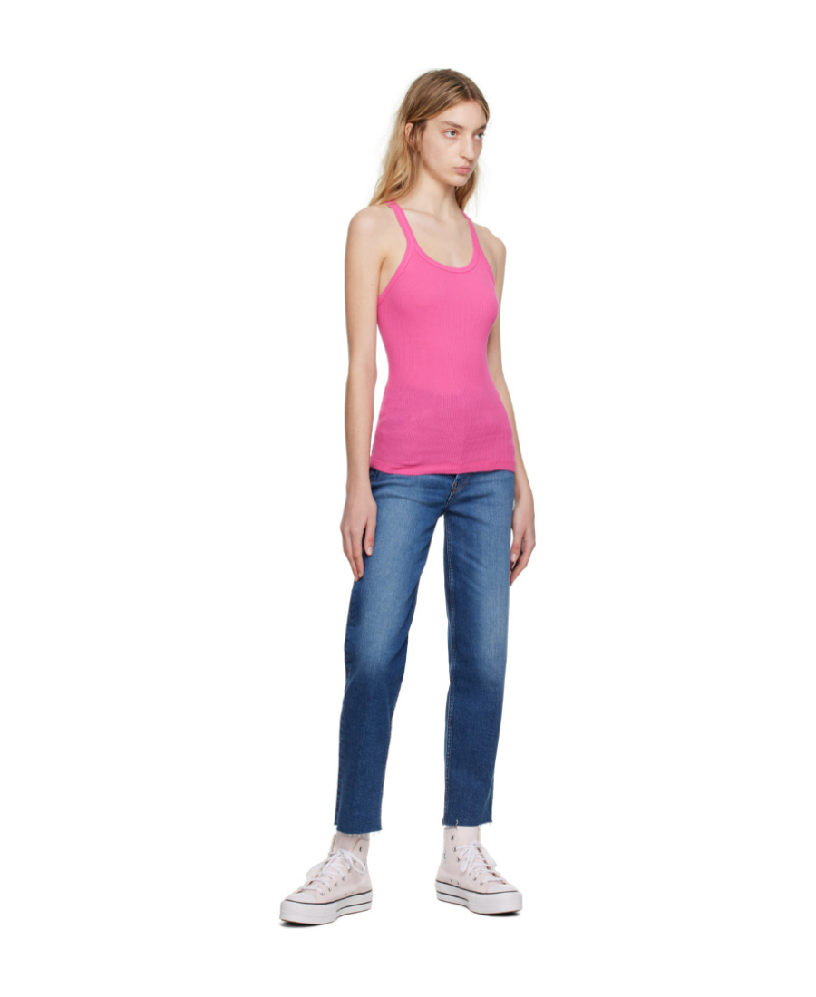 Re/done 70s Stove Pipe Jeans In Blue