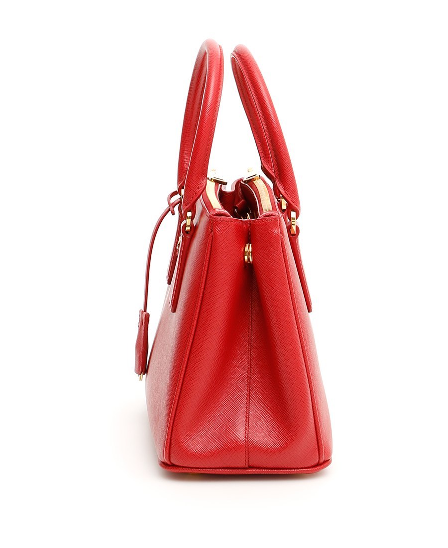 Shop Prada Galleria Small Shoulder Bag In Red