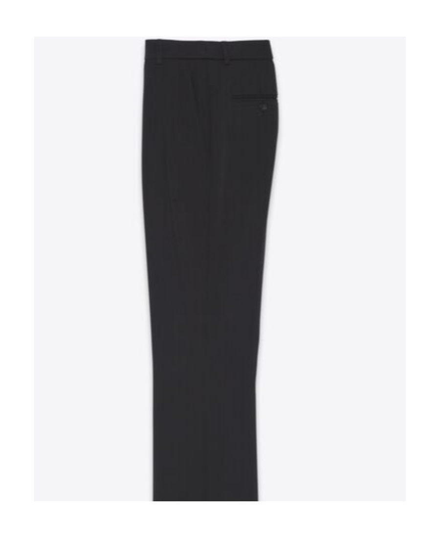Saint Laurent Pleat-detail Flared Tailored Trousers In Black