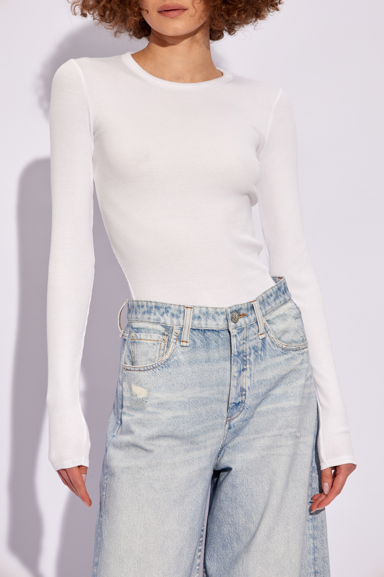 Rag & Bone Long-sleeved T-shirt In White