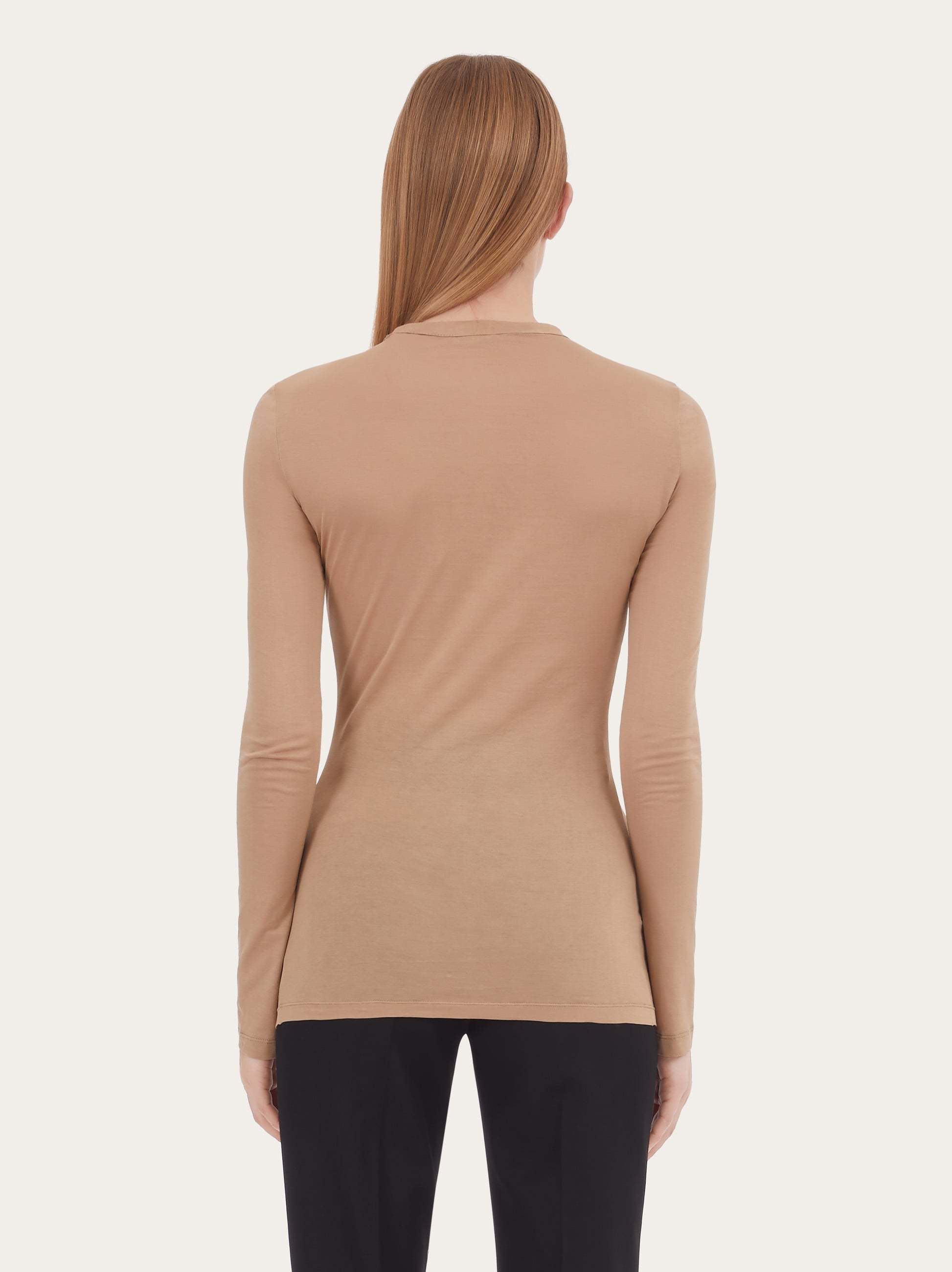 Ferragamo Long Sleeved T-shirt In Nude