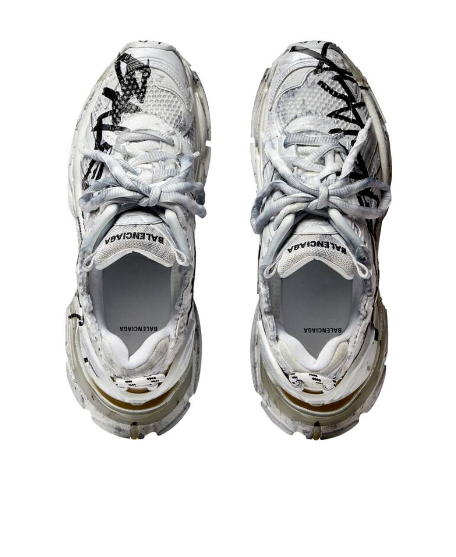Balenciaga Runner Graffiti Sneakers In White