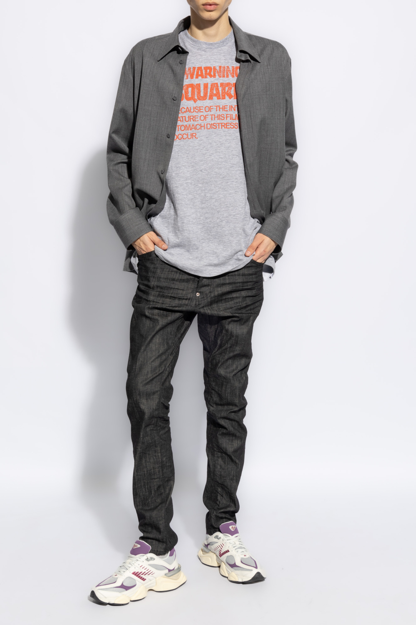 Dsquared2 Logo-patch Cotton Jeans In Black