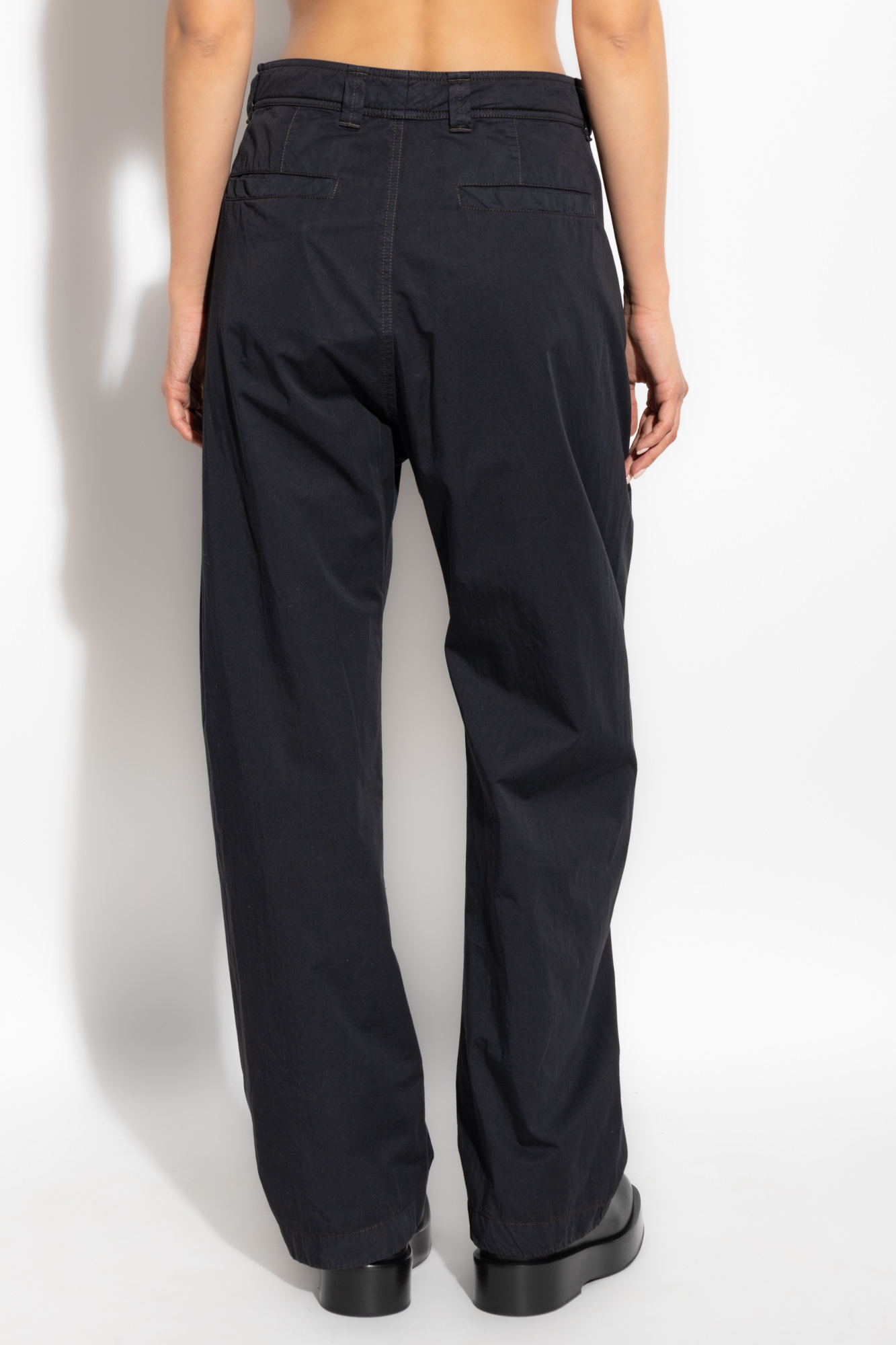 Lemaire Cotton Trousers In Black