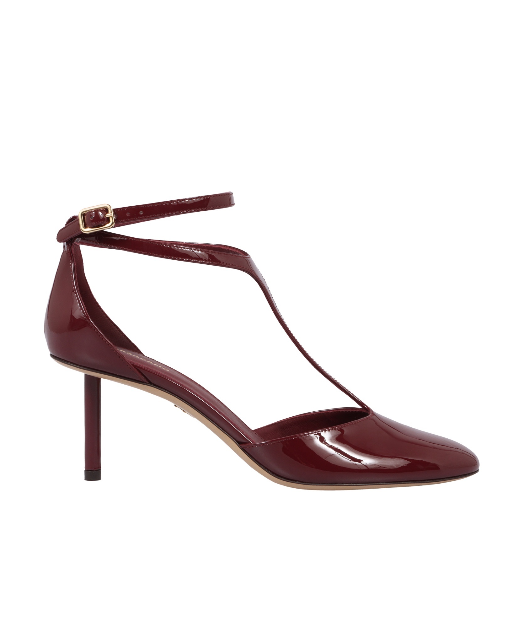 Ferragamo Lysandra Bordeaux Pumps With Logo Lettering On The Sole In Leather In Red