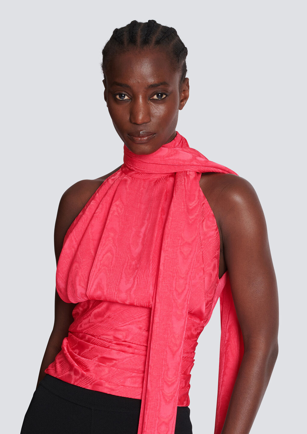 Balmain Draped Sleeveless Blouse In Pink