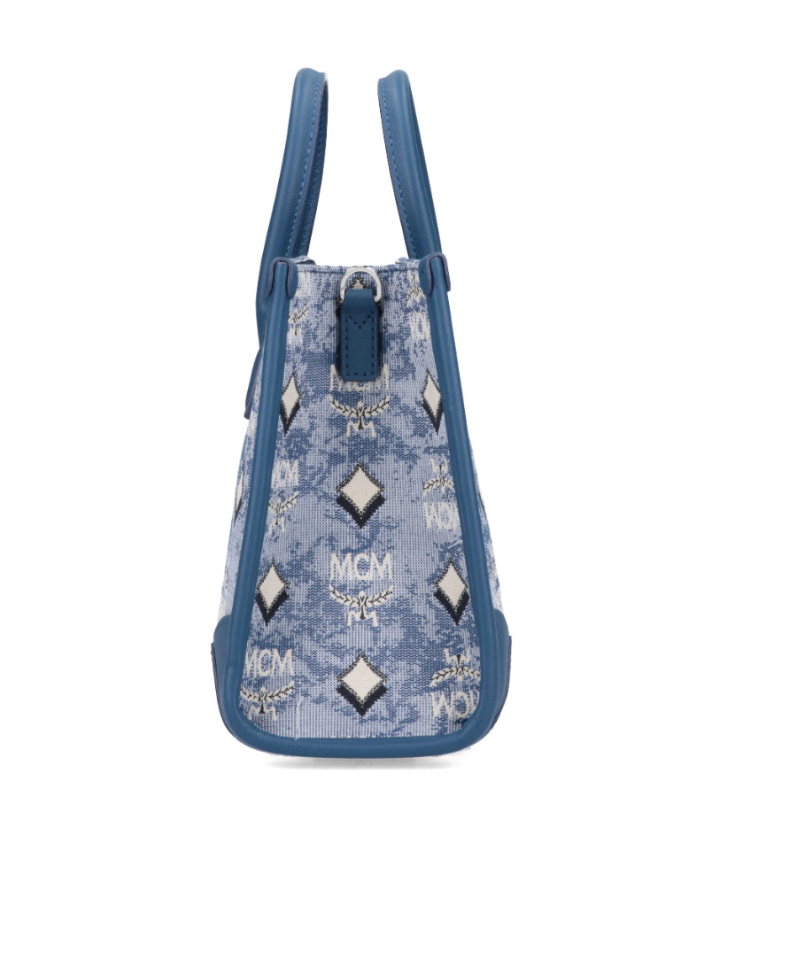 Mcm Jacquard Shoulder Bag In Blue