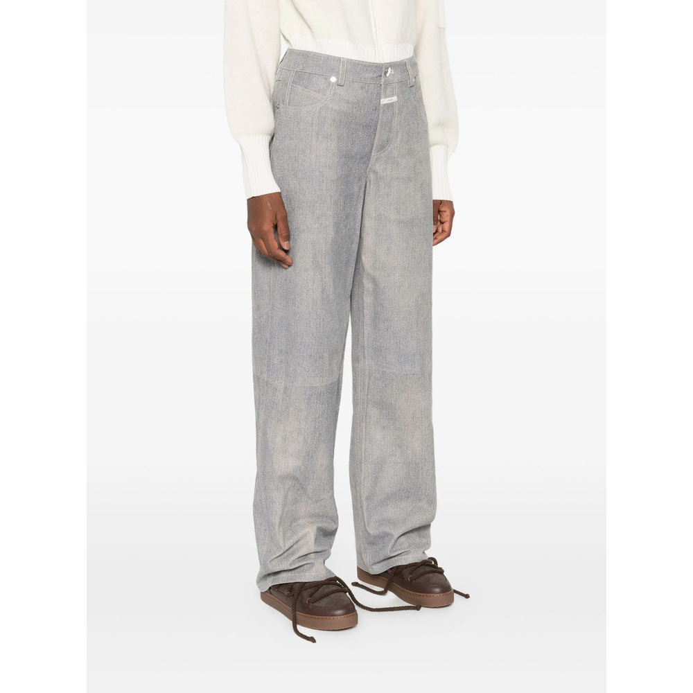 Closed Denim Straight Trousers In Gray