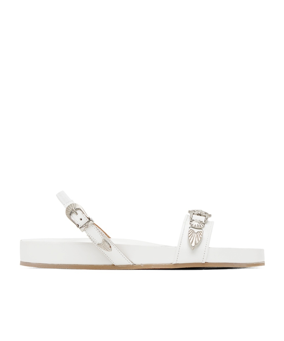 Toga Logo Logo Flat Sandals In White
