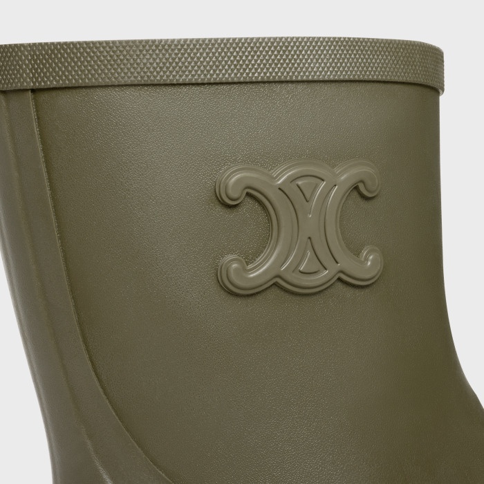 Celine Triomphe Mid-height Rain Boots In Green