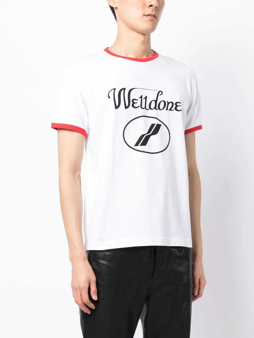 WE11 DONE LOGO-PRINT CREW-NECK T-SHIRT