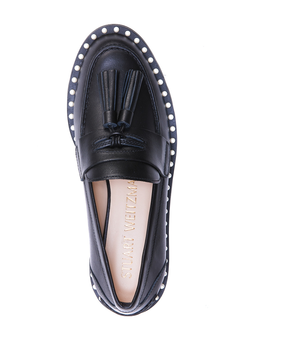 Stuart Weitzman Pearl Decorated With Love Shoes In Black