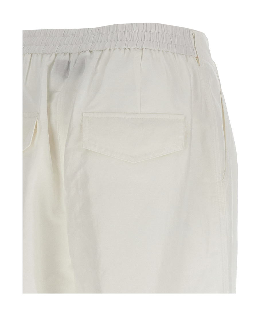 Msgm Elasticated-ankles Wide-leg Trousers In White