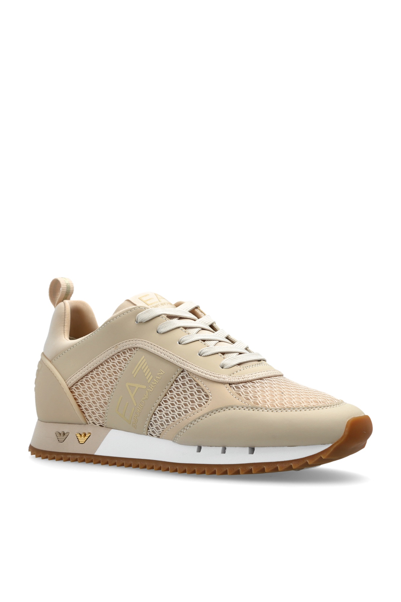 Ea7 Lace Up Sneakers In Brown