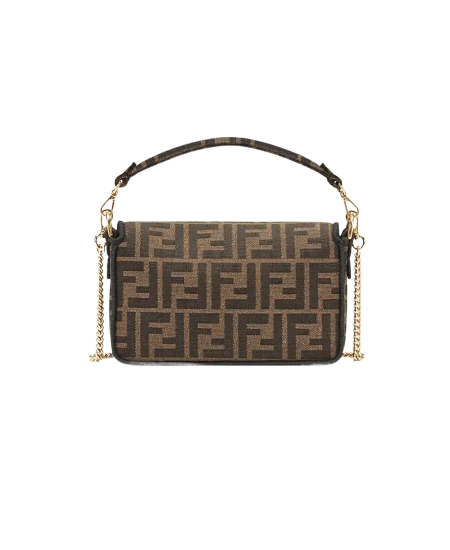 Fendi Baguette Chain Midi Shoulder Bag In Black