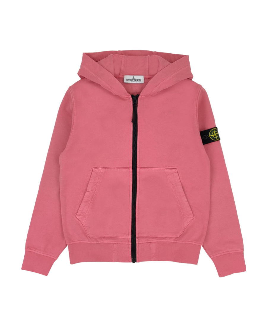 Stone Island Logo Casual Coat In Pink
