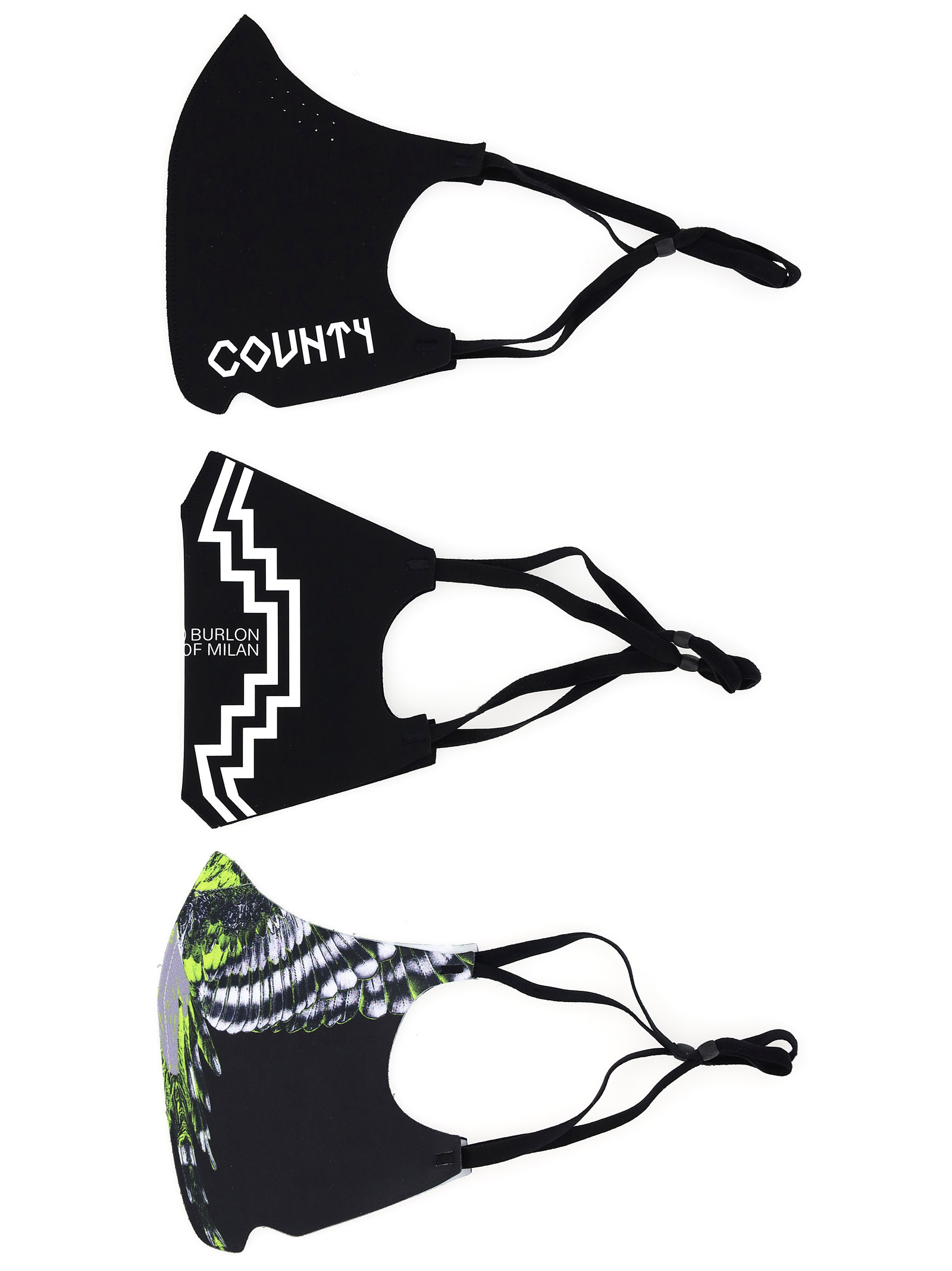 Marcelo Burlon County Of Milan Three-pack Face Mask Set In Black