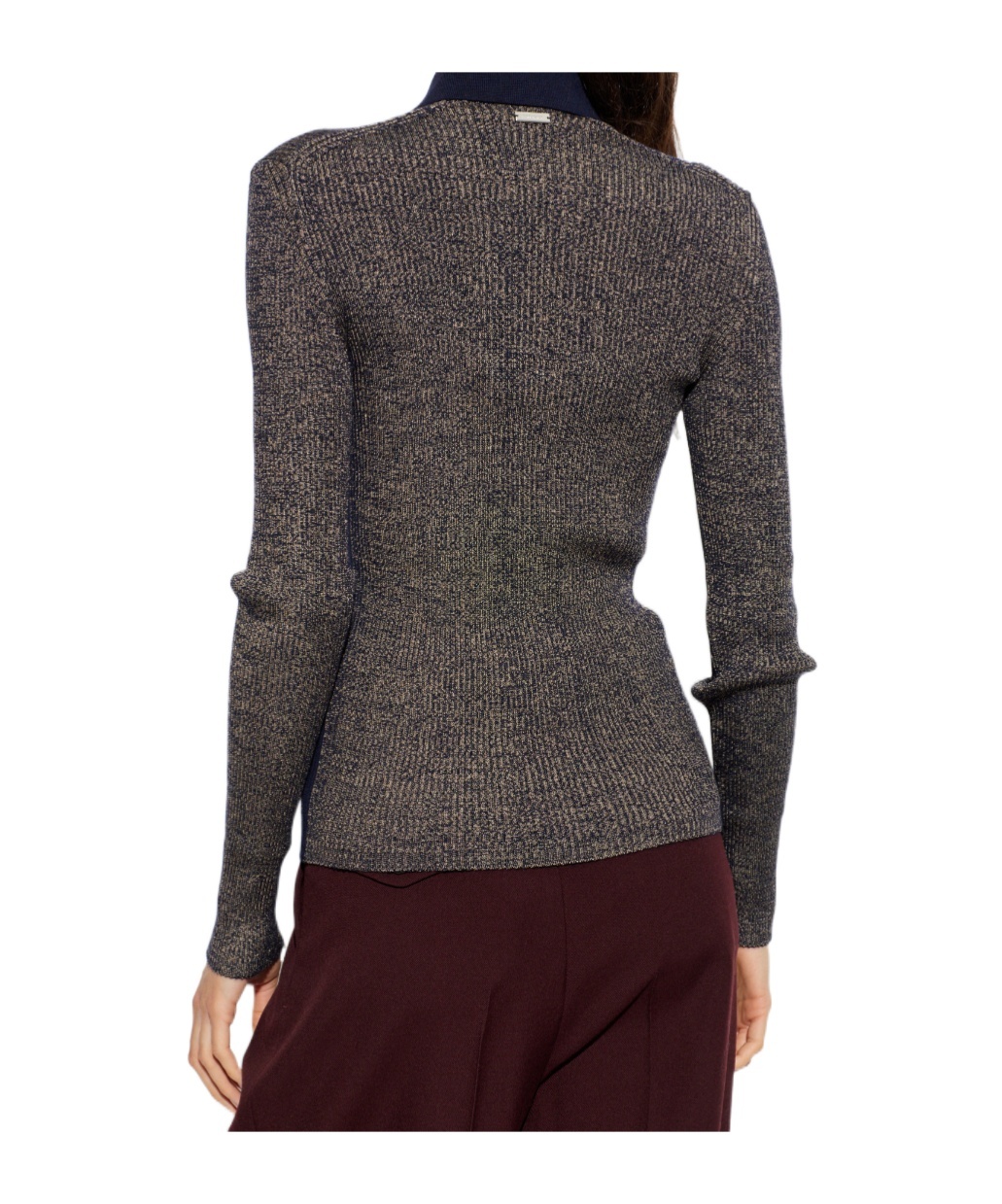 Ferragamo Long-sleeve Polo In Black