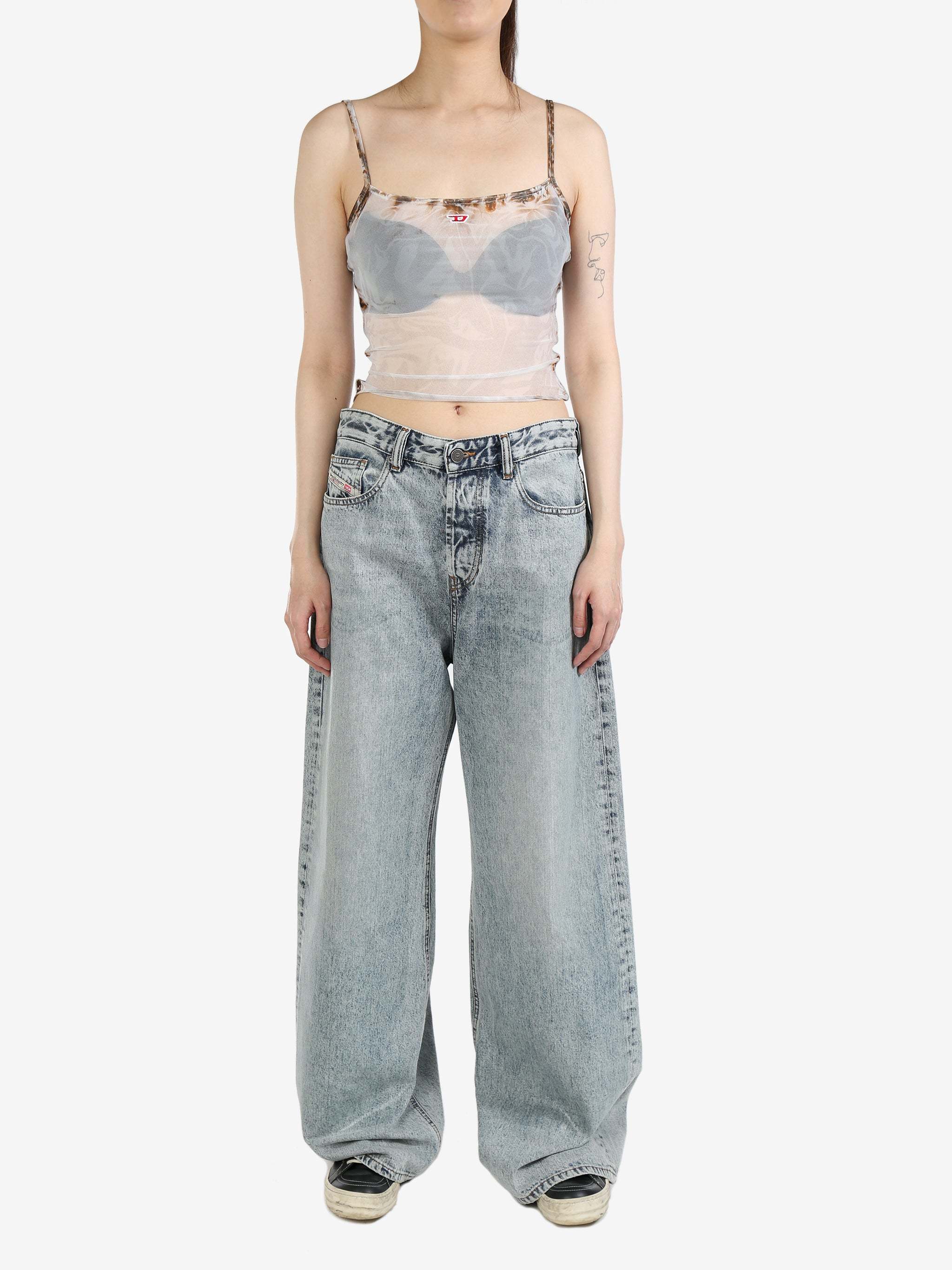 Diesel Women Straight Jeans In Gray