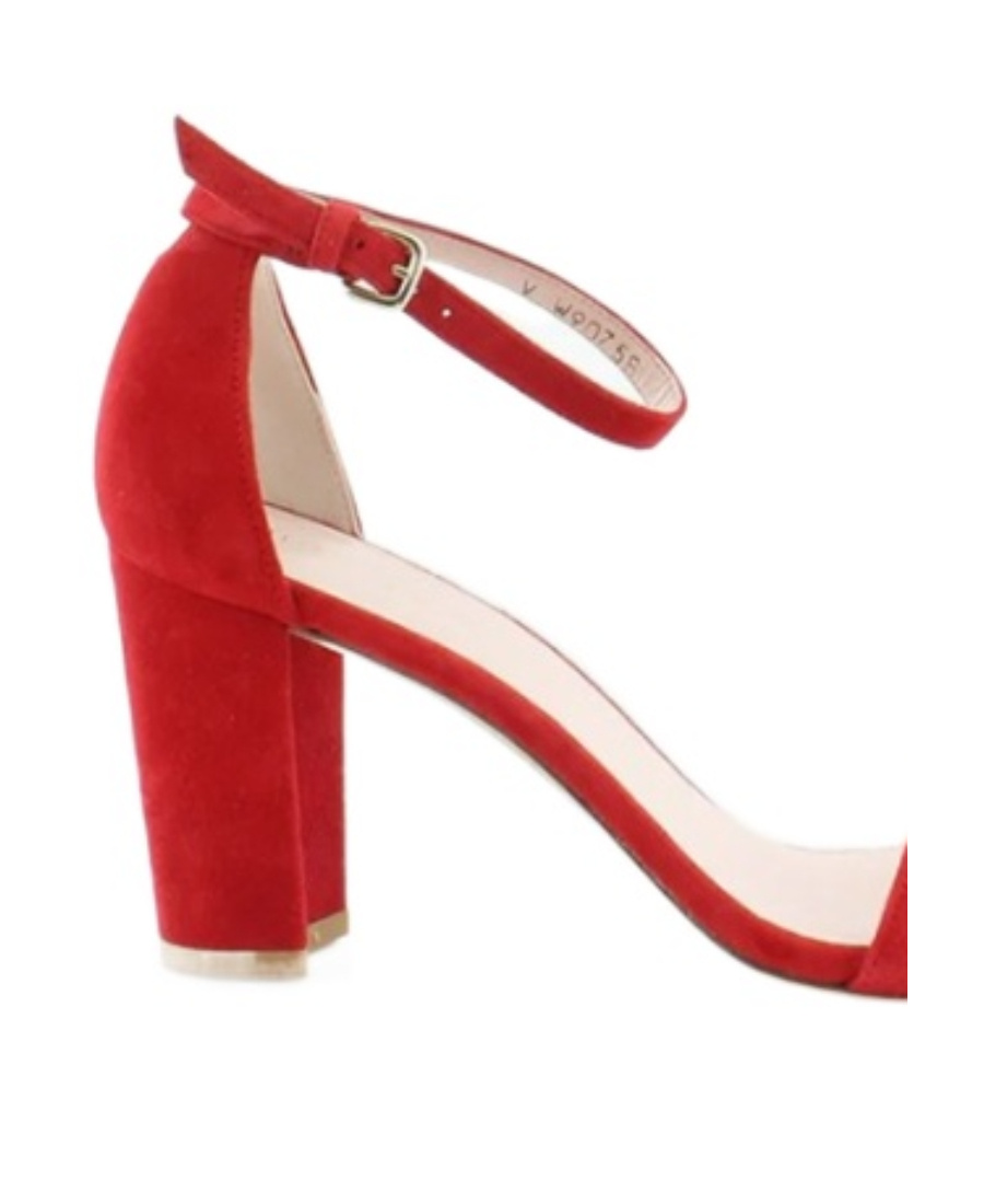 Stuart Weitzman One Word With Thick High-heeled Sandals In Red