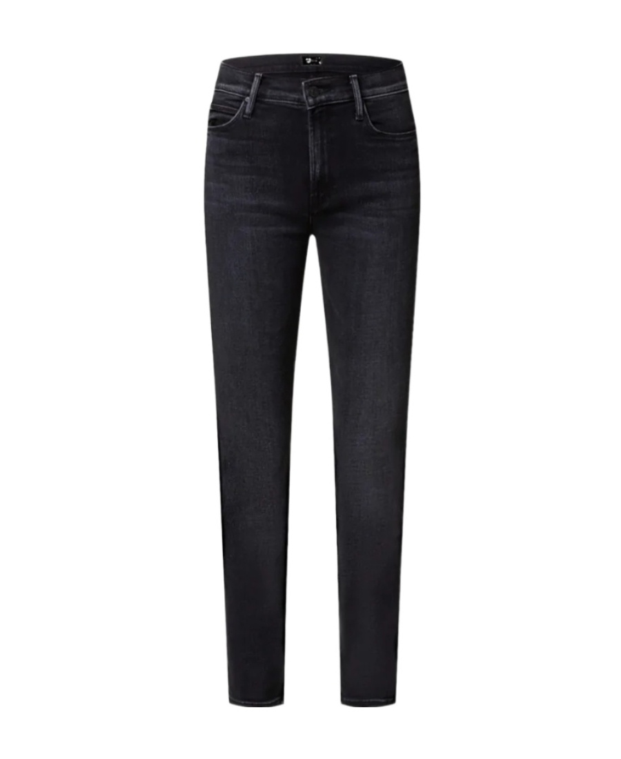 Mother Mid-waist Ankle Jeans In Black