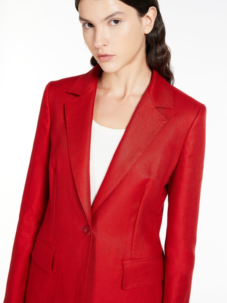Max Mara Logo Blazer In Red