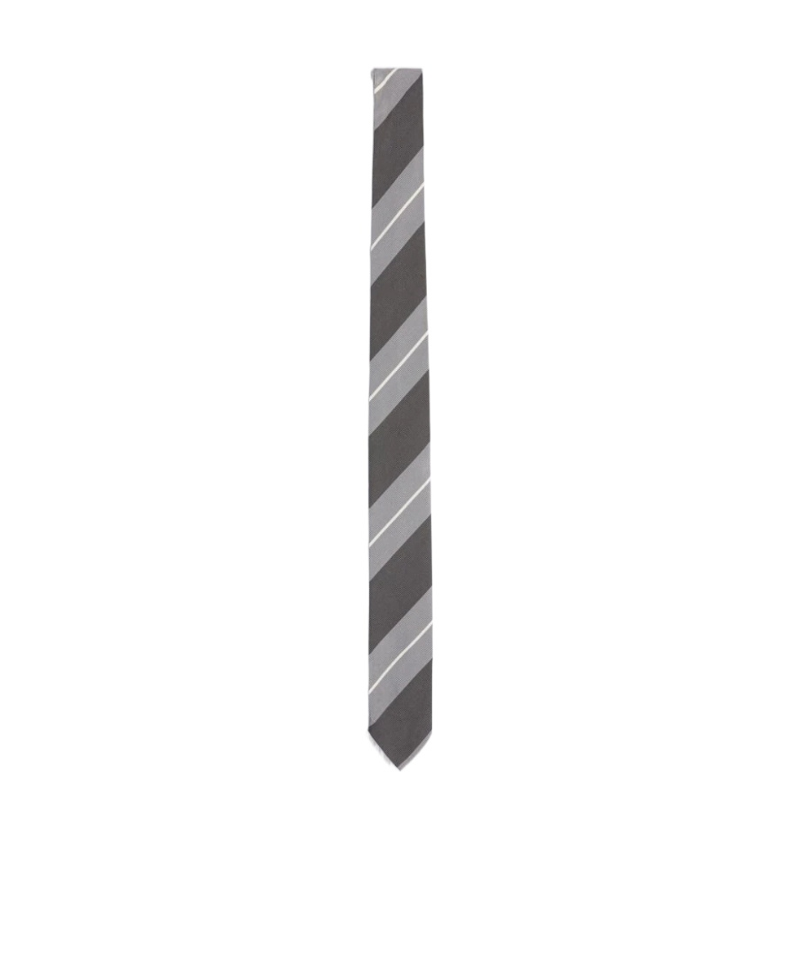 Thom Browne Diagonal Stripe Pattern Tie In Black