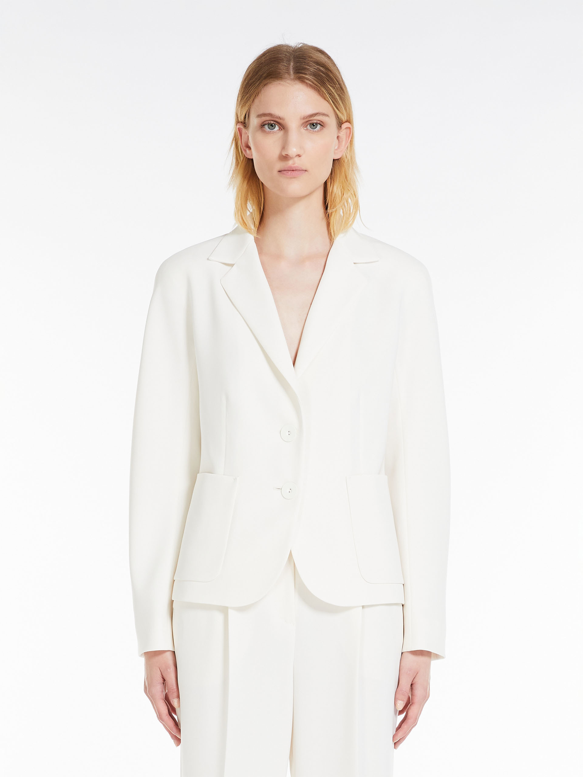 Max Mara Single-breasted Casual Jacket In White