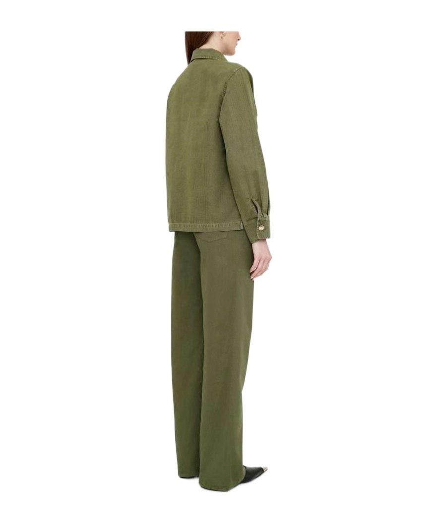 Anine Bing Button Belt Loop Casual Pants In Green