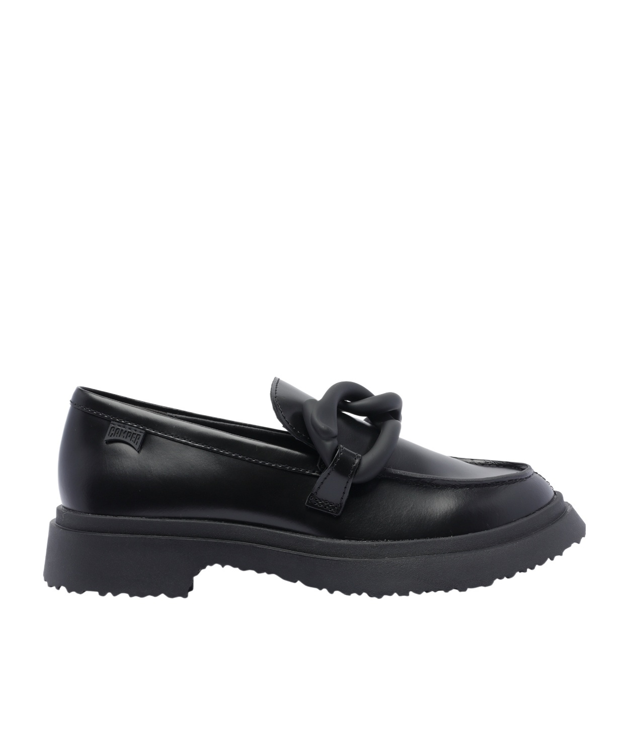 Camper Round Toe Loafers In Black