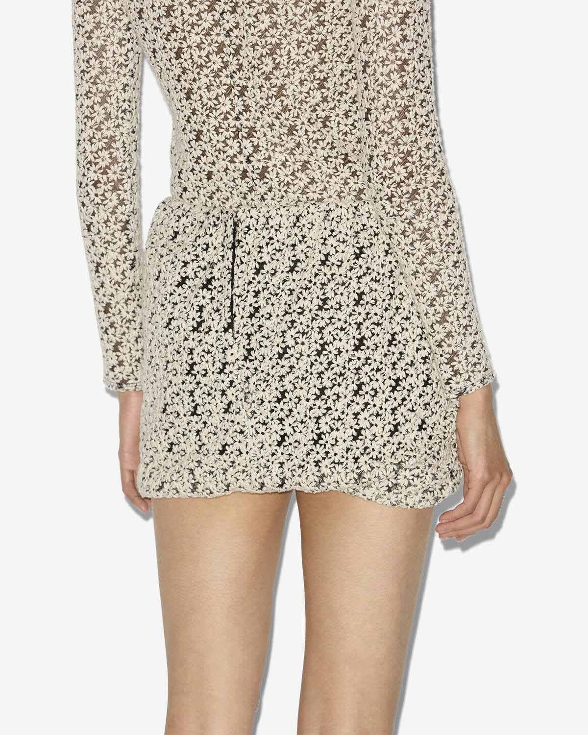 Isabel Marant Stacya Draped Embroidered Cotton-blend Tulle Mini Skirt In Neutral