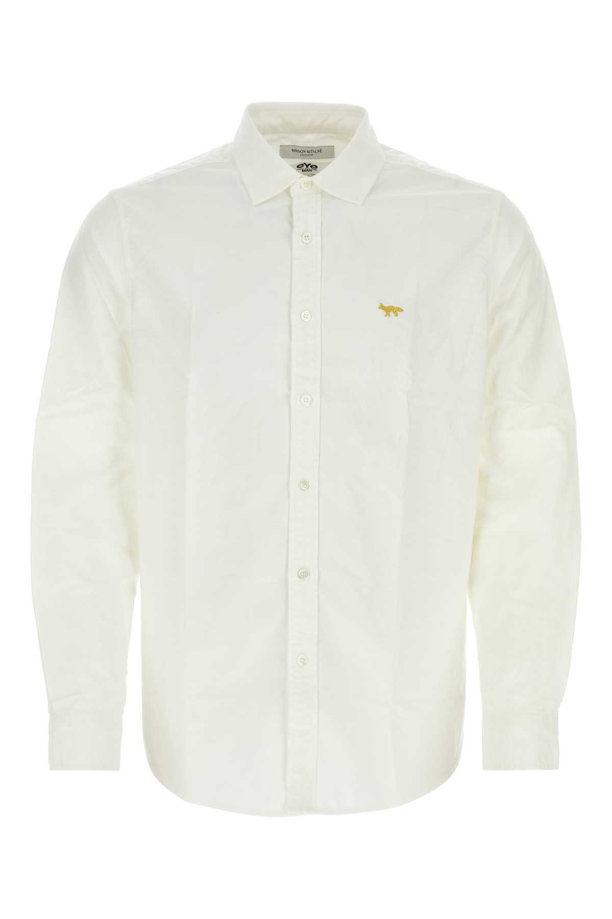 Junya Watanabe Classic Button-up Shirt With Embroidered Detail In White