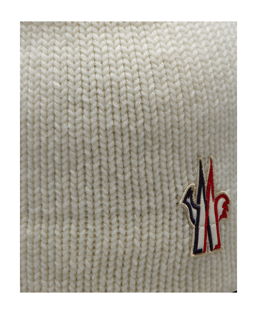 Moncler Logo Wool Hat In White