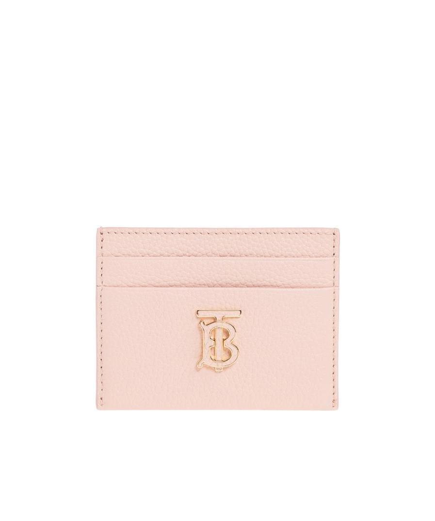 Burberry Leather Logo-plaque Card Holder In Nude