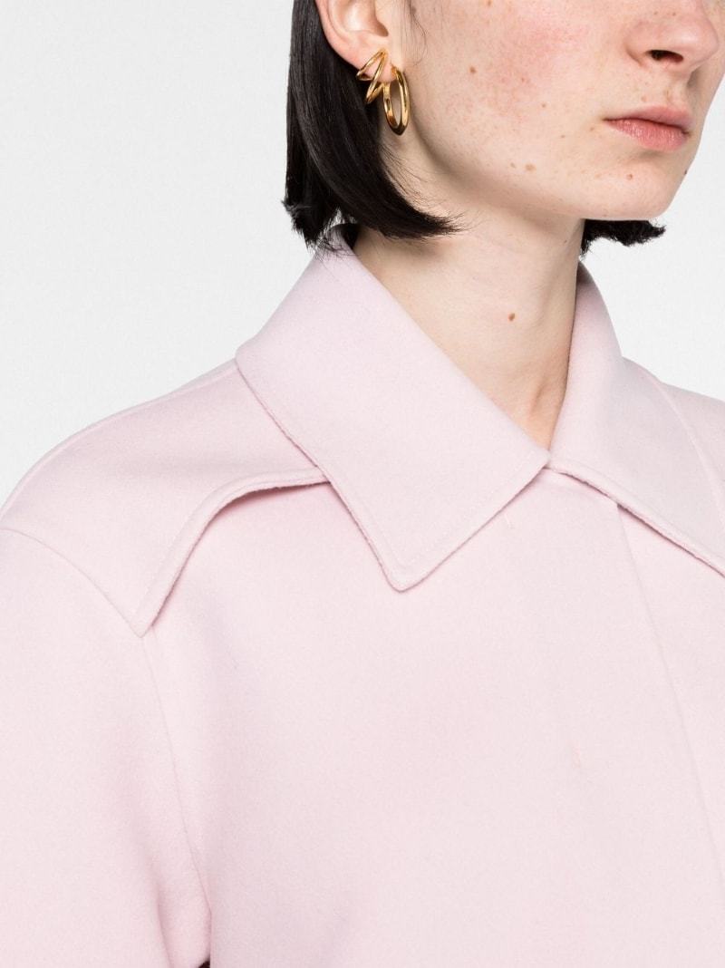 Jil Sander Collared Cropped Jackets Long Sleeves In Pink