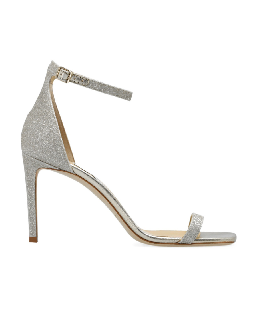 Jimmy Choo Platinum Ice Alva 85 Glitter Sandals In Nude