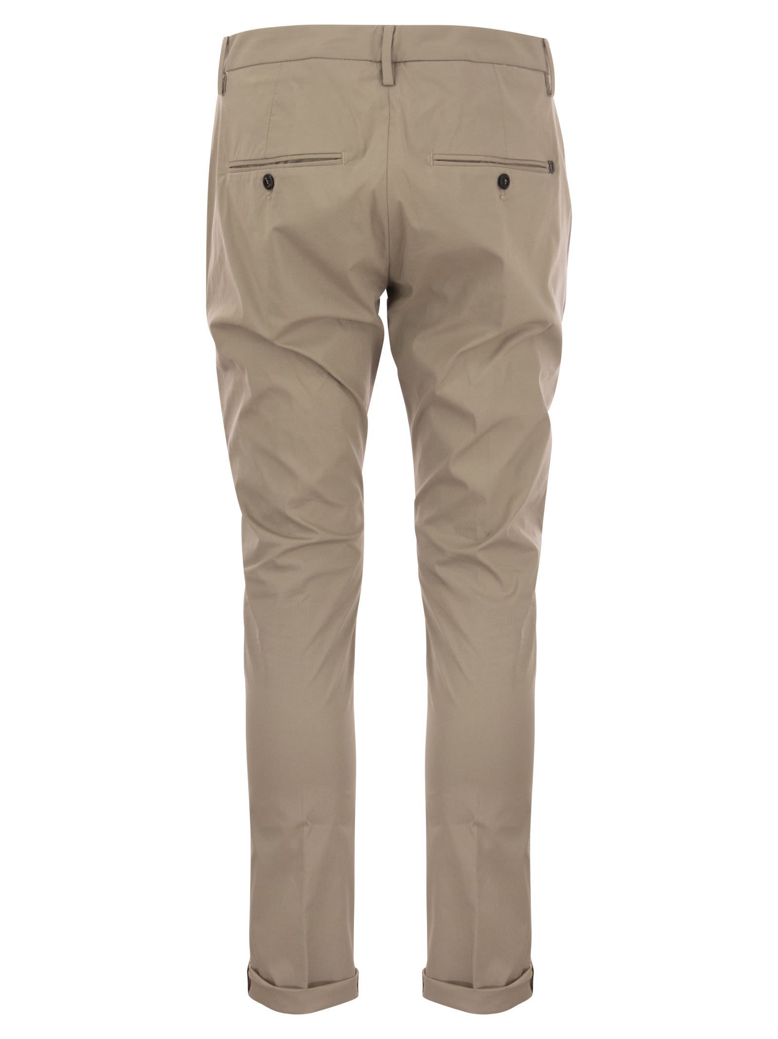 Dondup Mid-rise Straight Leg Trousers In Green