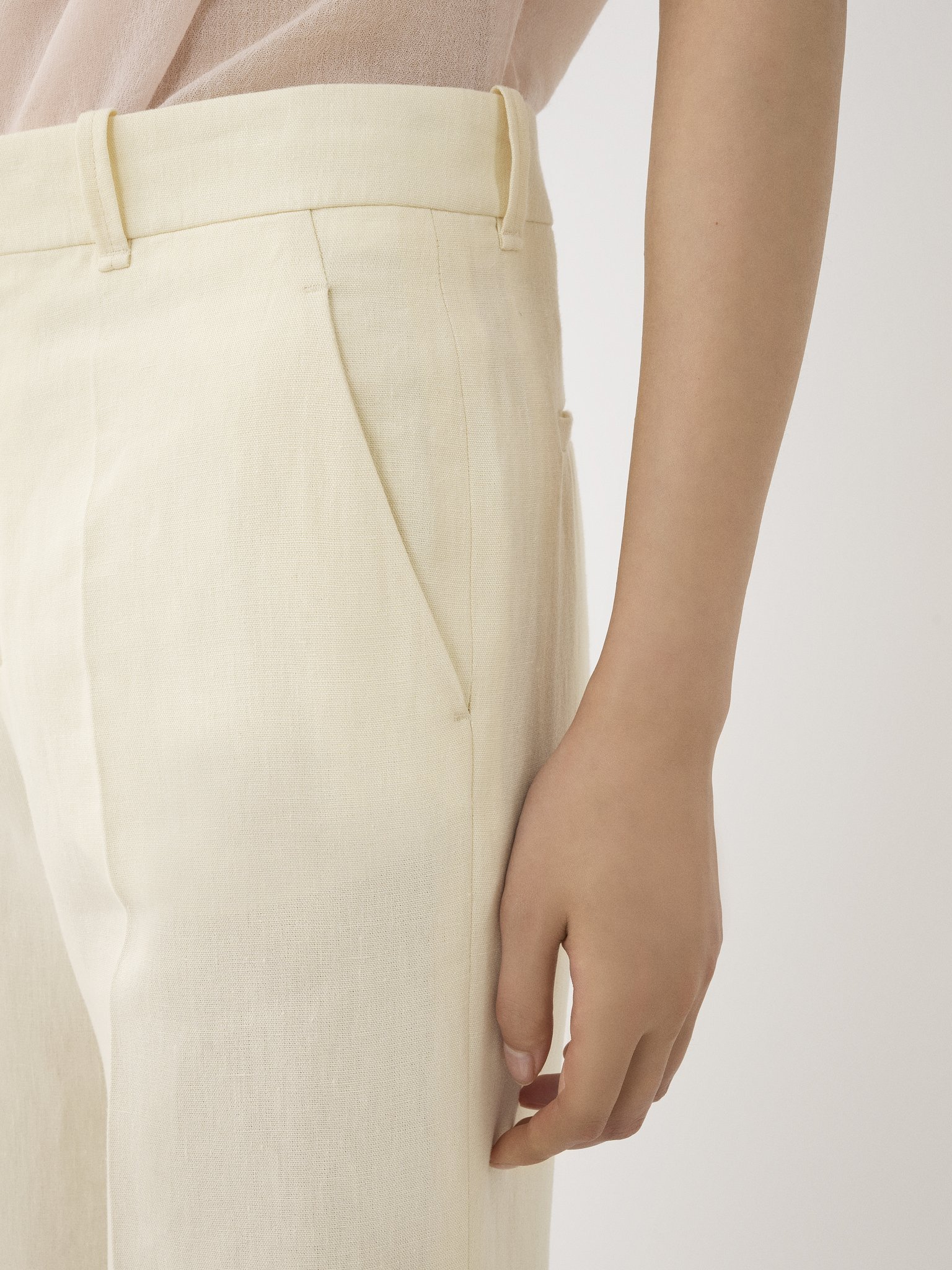 Chloé Wide-leg Linen Trousers In White