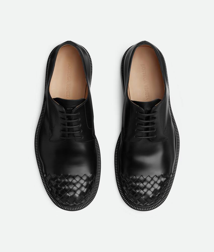 Bottega Veneta Leather Intrecciato-toe James Oxford Shoes In Black