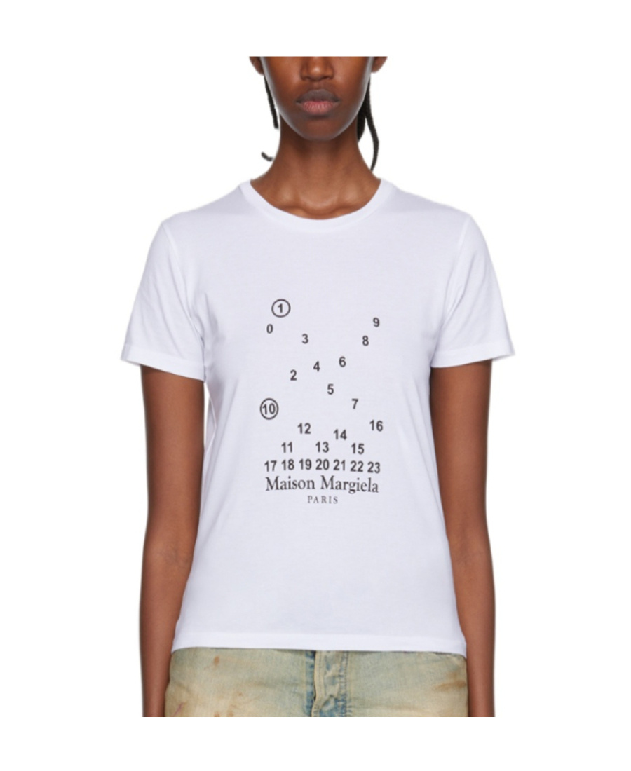 Maison Margiela Logo-print Short-sleeve T-shirt In White