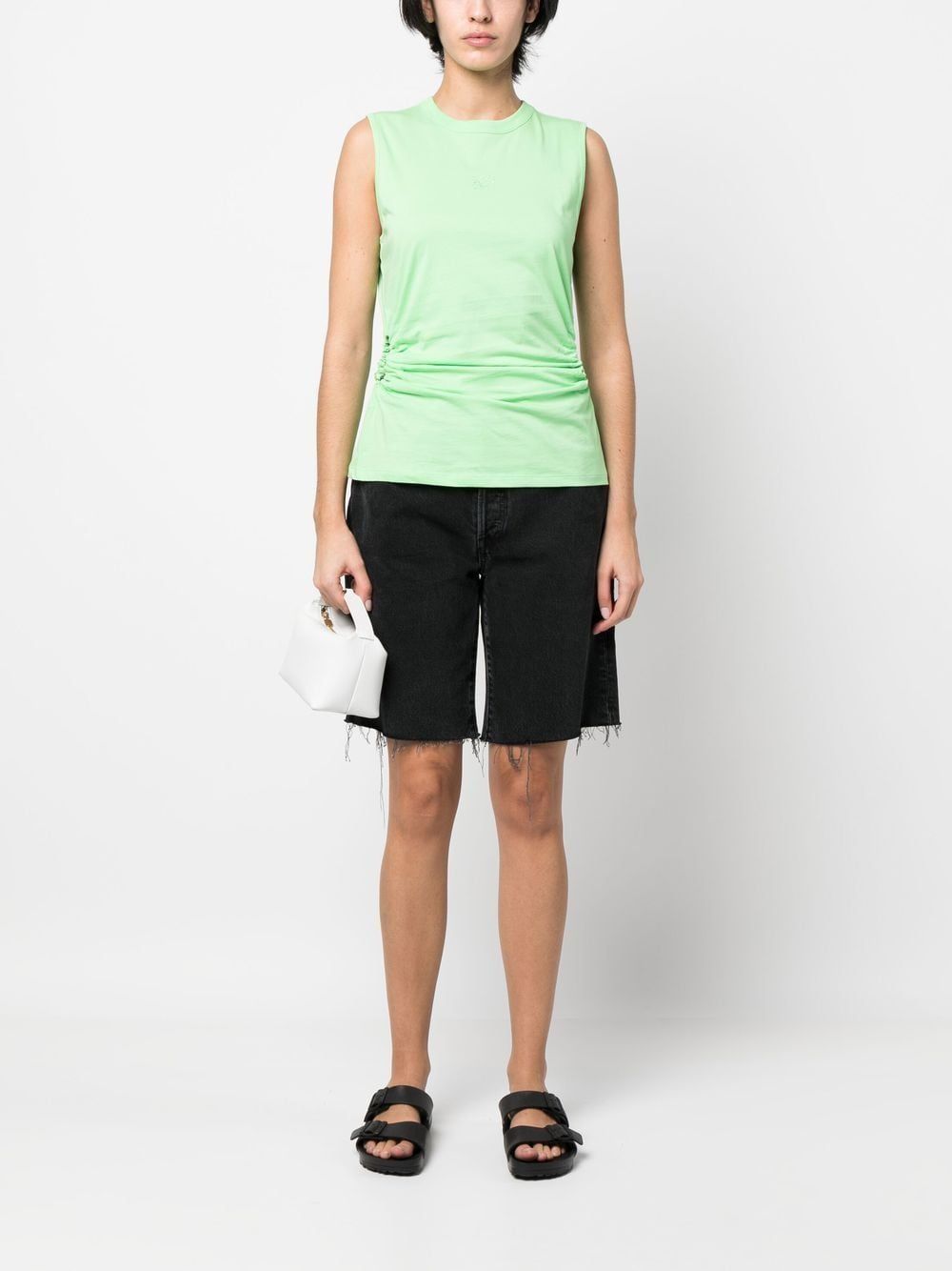 Shop Karl Lagerfeld Cut-out Tank Top In Green