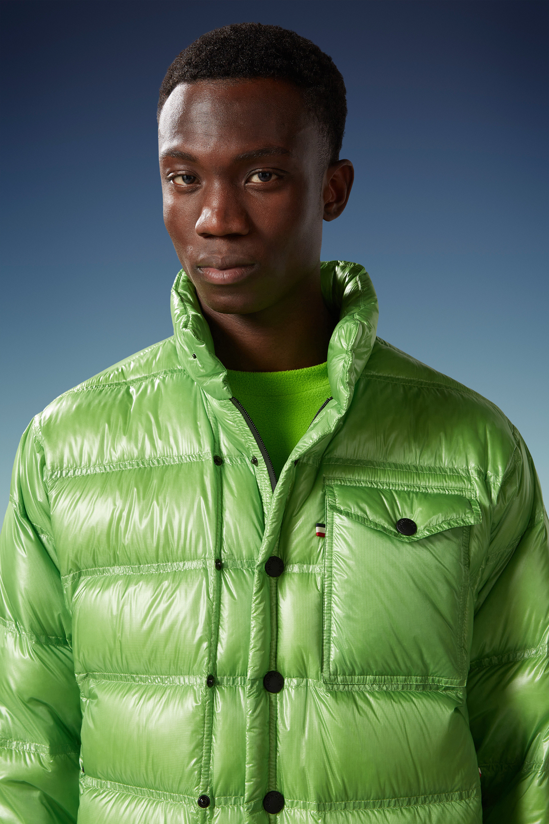 Shop Moncler Raffort Short Down Jacket In Green