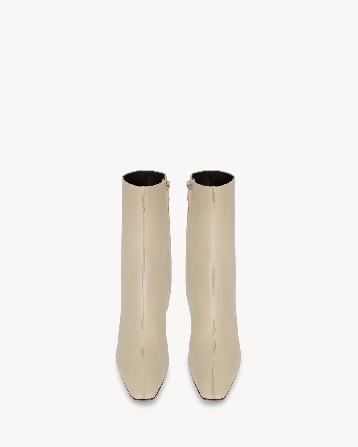 Saint Laurent Jill Booties In Smooth Leather In Neutral