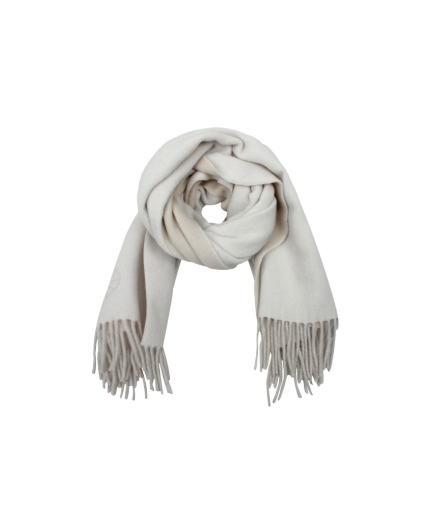 Coach Fringed Scarf In Gray