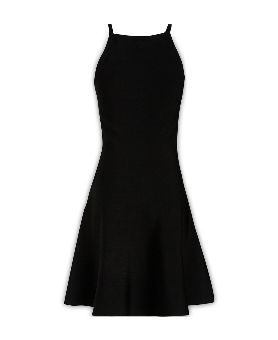 Prada Skirt Flare Halter Neckline Sleeveless Dress In Black